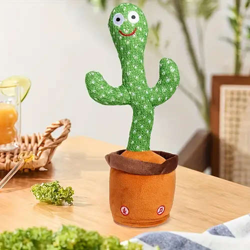 1pc Interactive Talking Cactus Youngsters Toy LED Singing Recording Music Dance Imitation for 3-6 Mo