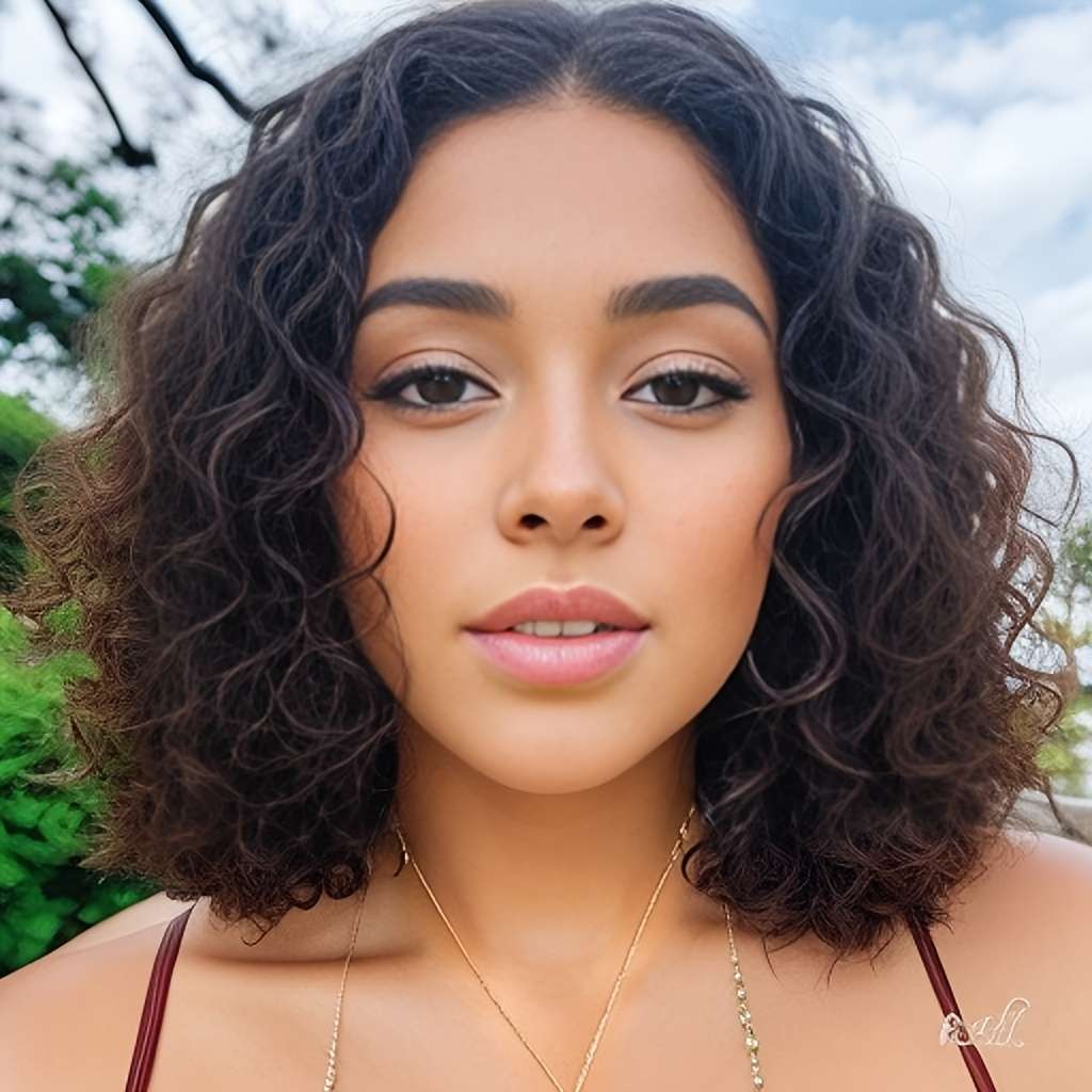 1Pc Black 35.56cm Fashion Design Wig