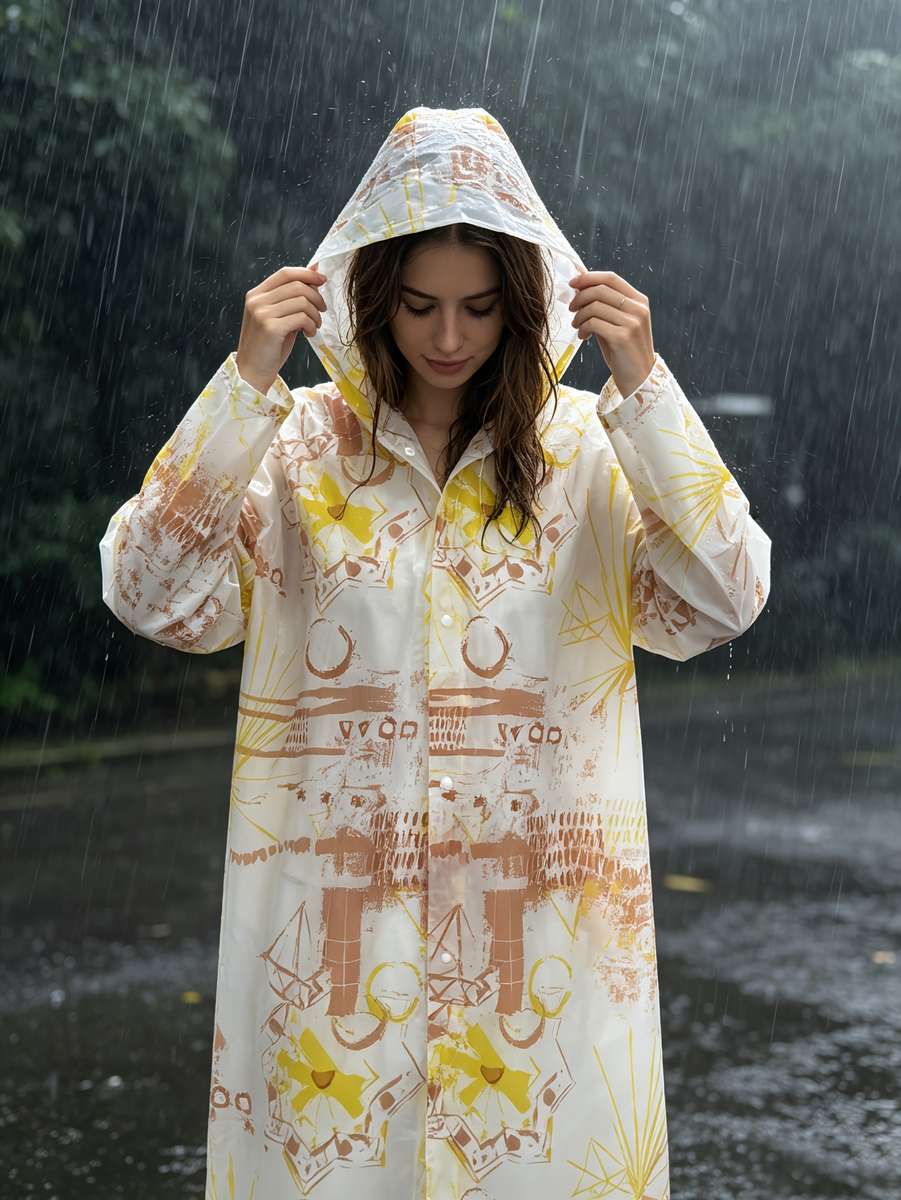 Raincoat White Size Asian Onesize