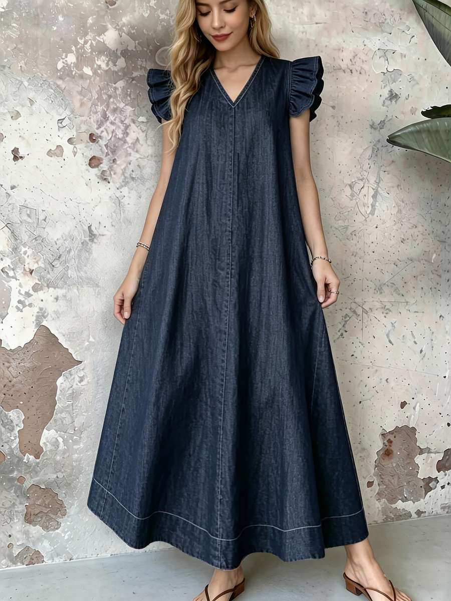 Women S Dress Color Deep Blue Size 5Xl
