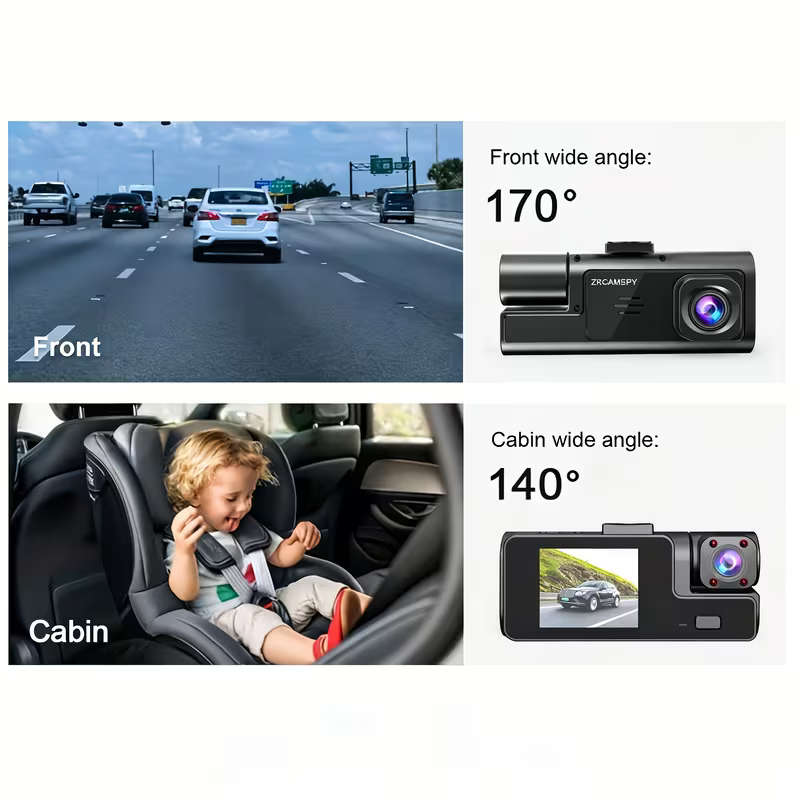 Front and rear dual-recording dashcam