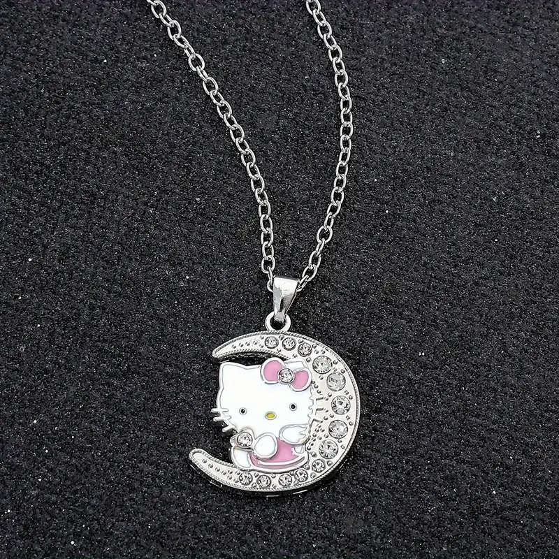 Hello Kitty Pendant Necklace with Rhinestone