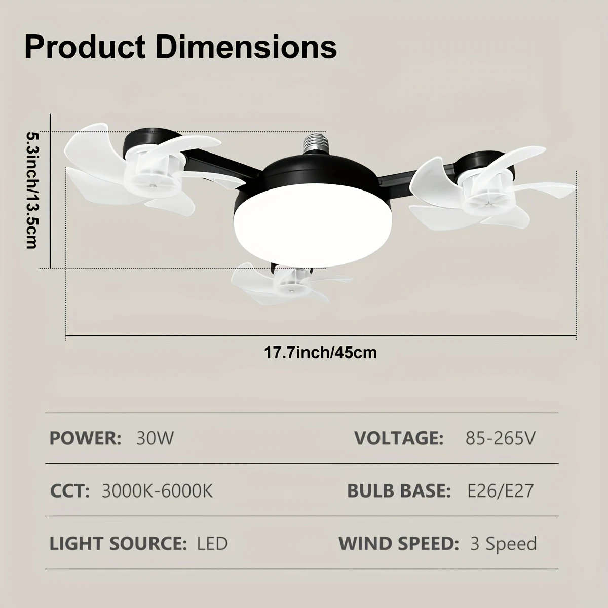 LED Smart Ceiling Fan Light
