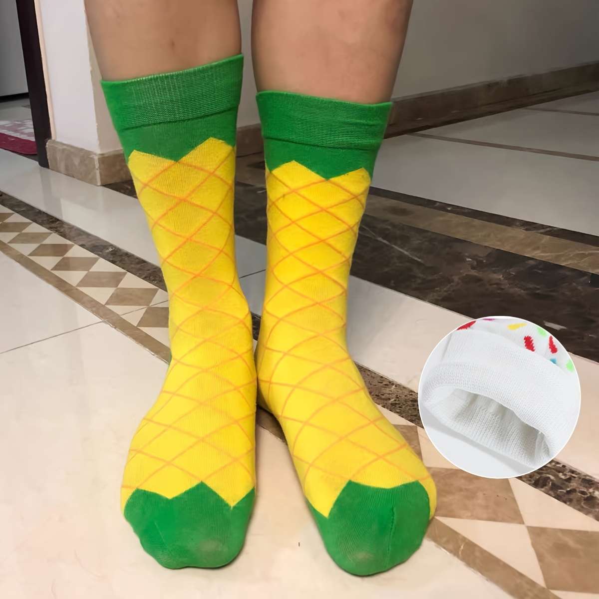 1 Pair Of Pineapple Socks One Size Socks