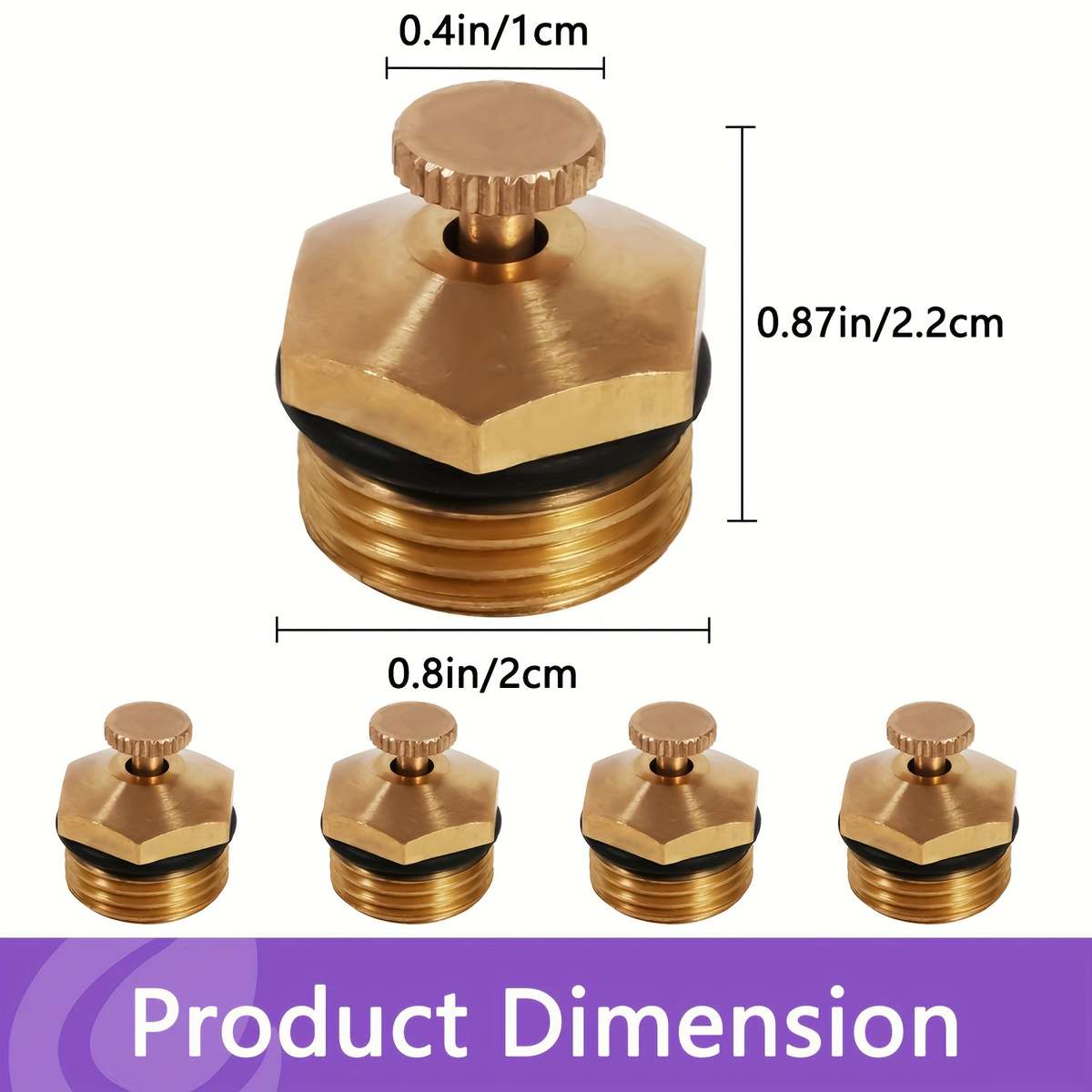 5Pcs Misting Brass Adjustable Centrifugal Atomizing Nozzle