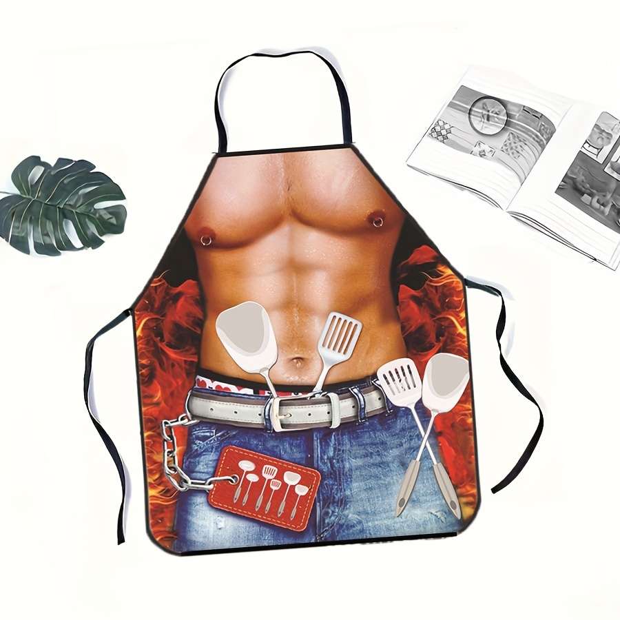 Personality Funny Muscle Male Pattern Print Polyester Chef Apron