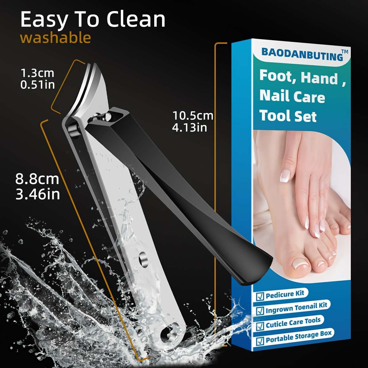 1-Pack Nail Clippers Bevel Curved Blade Toenail Clippers