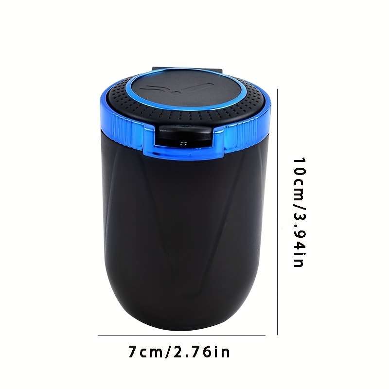 1pc Car-mounted Non-flammable Ashtray ABS + Metal Inner Structure One-Button Automatic Pop-up