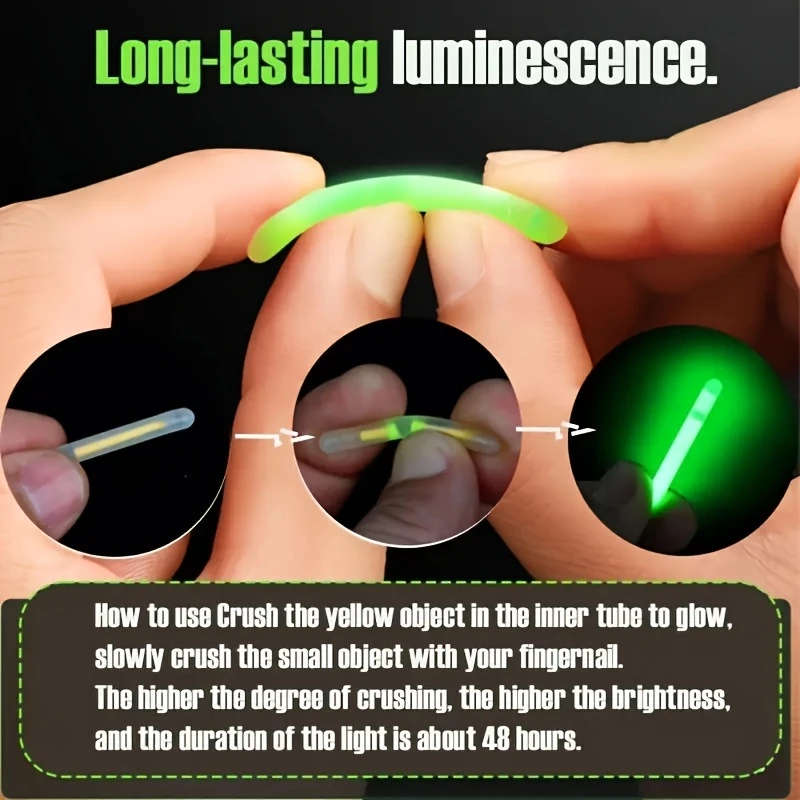 60pcs Luminous Fishing Float Set-Improves Night Visibility and Capture Rate Durable PE Material Fish