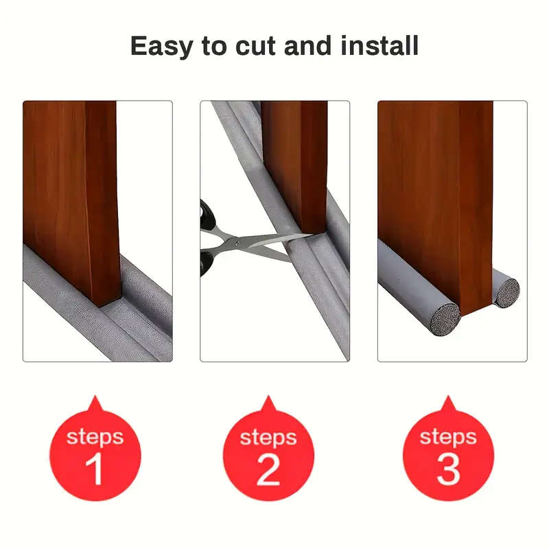1pc Durable Faux Leather Door Bottom Seal Strip Windproof Soundproof Dust-Proof Adhesive Insulation