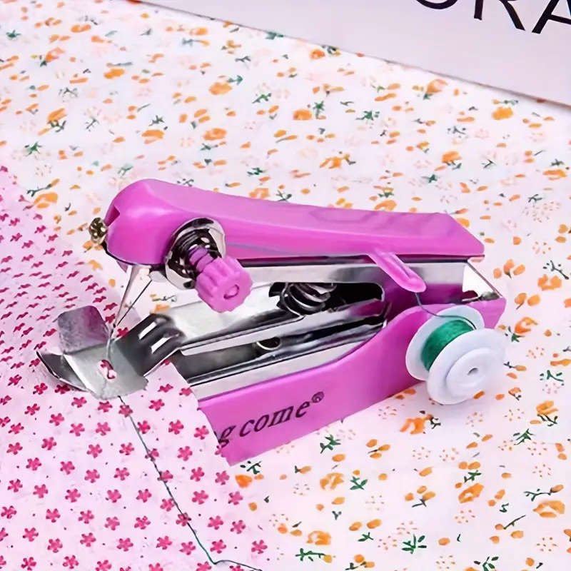 1pc Portable Small Hand Sewing Machine Home Multifunctional Simple Hand Pocket Handheld Micro Sewing