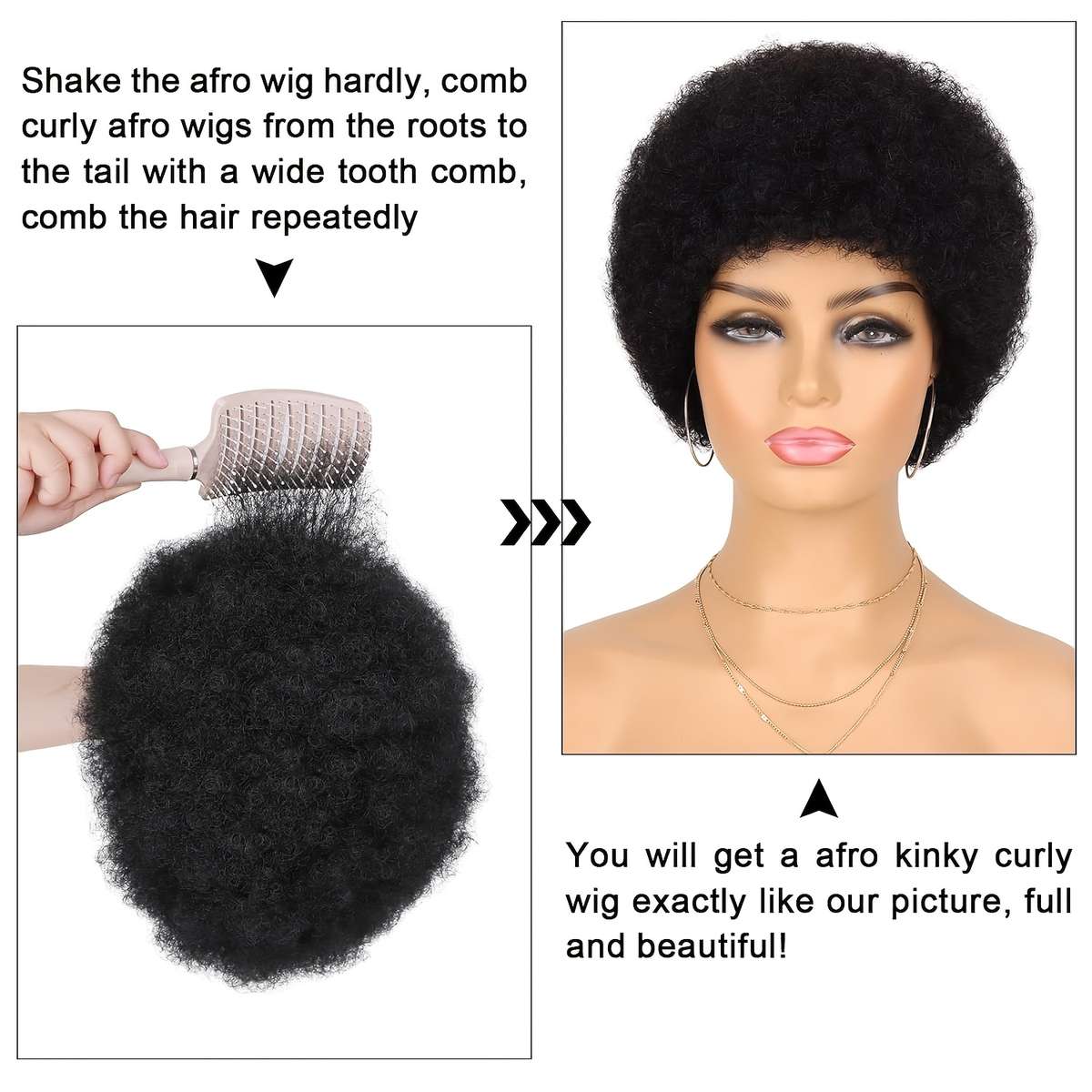 1Pc Black 10.16cm Fashion Design Wig