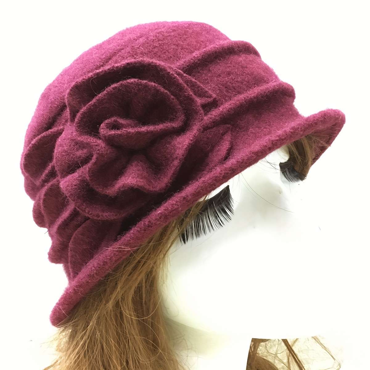 8 Colors Wool Top Hat Basin Hat Winter Middle-aged Women's Hat Elegant Middle-aged Woolen Mom H