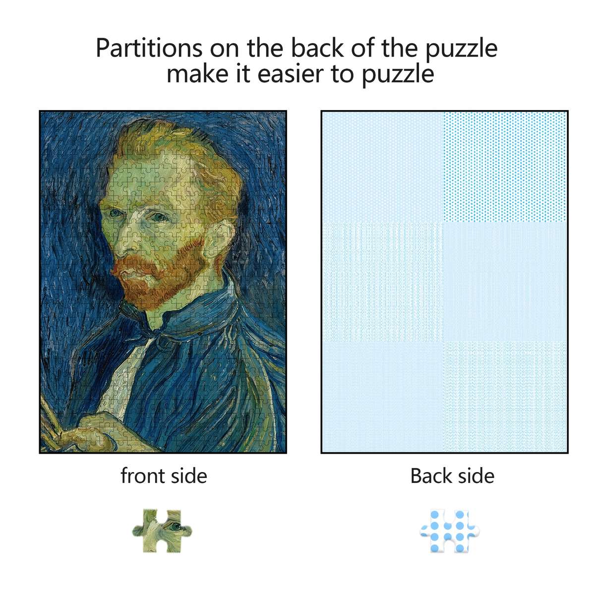 1000pcs Van Gogh Self-Portrait Art Jigsaw Puzzle for Adults 38.0cm x 26.01cm Diffi