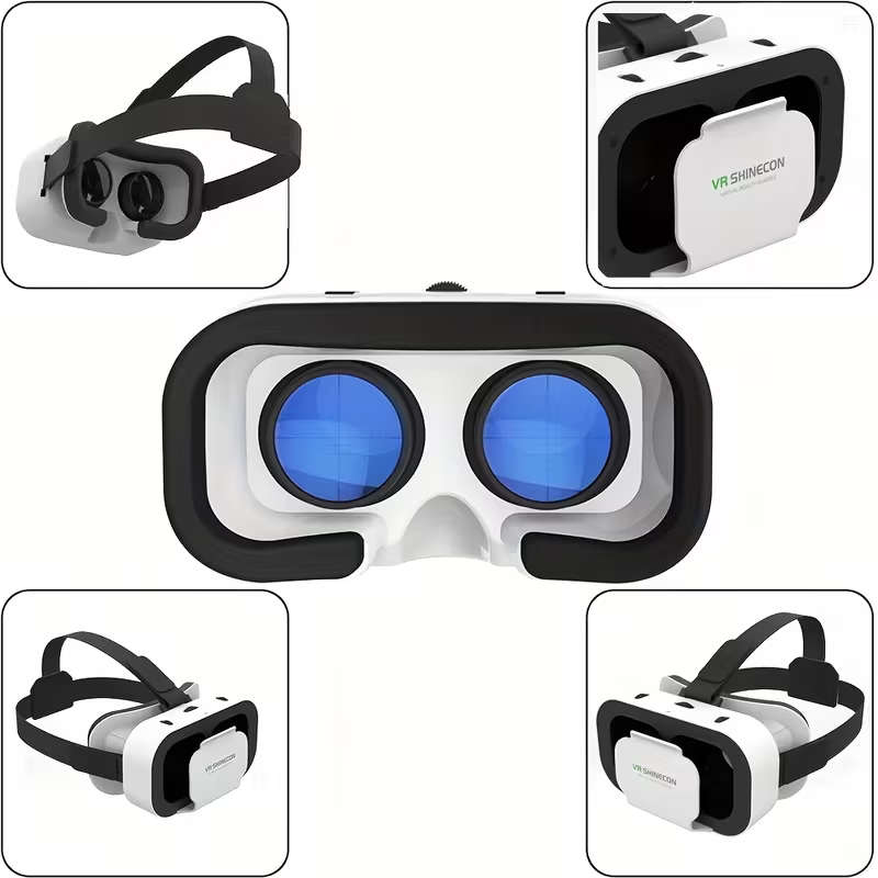 VRSHINECON Virtual Reality VR Glasses Mobile Phone Movie Game 3D Digital Glasses (White)