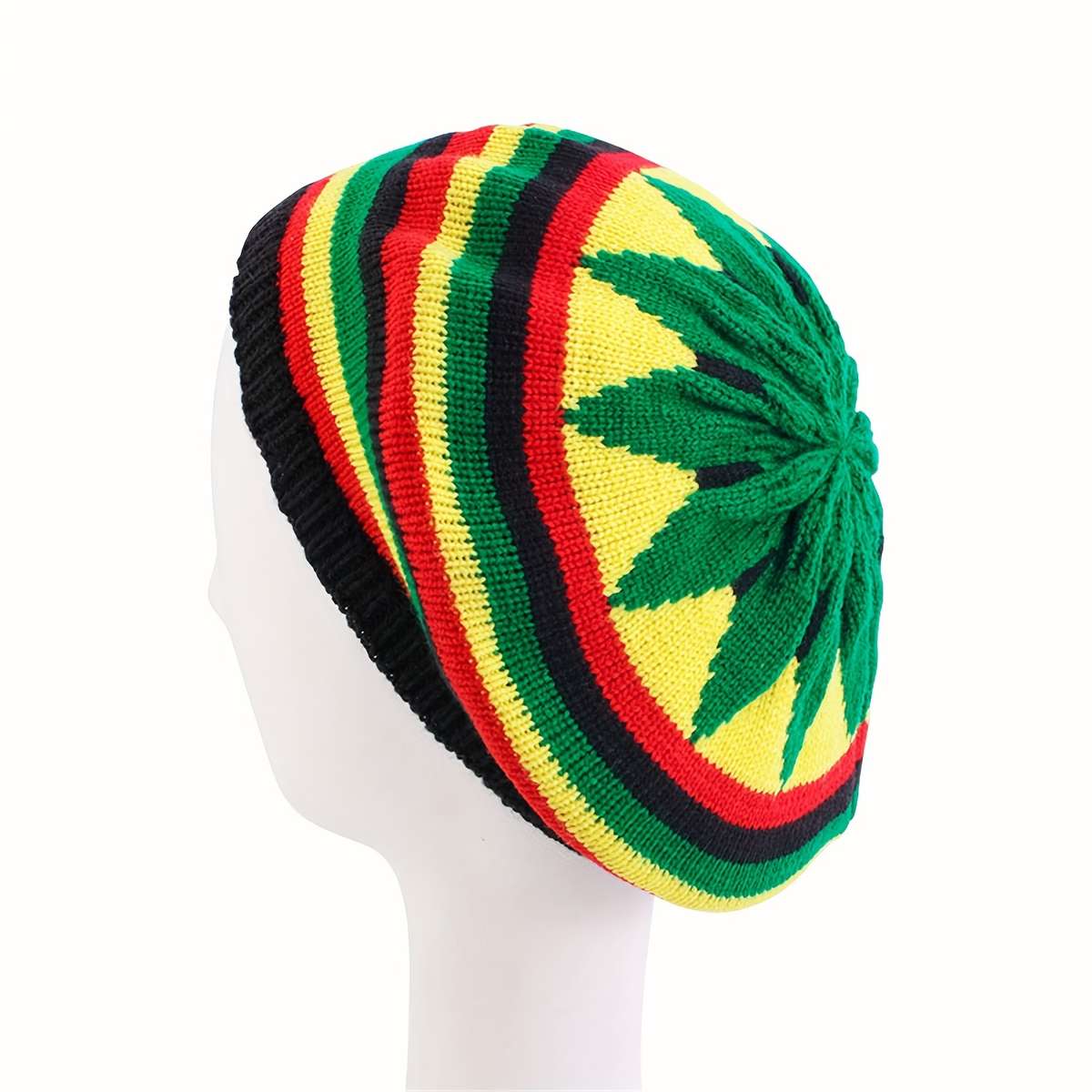 Chic Knit Beret with Faux Braids Versatile Windproof Perfect