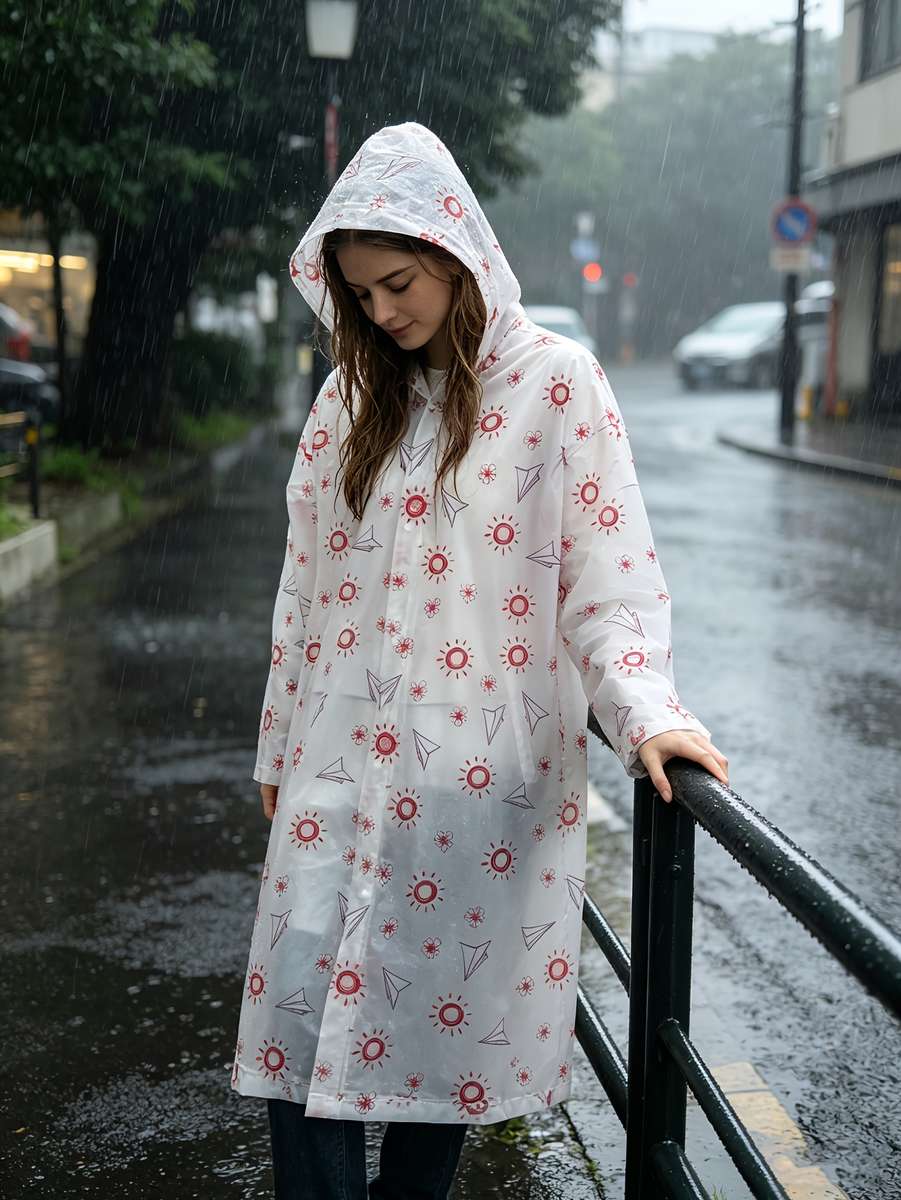 Raincoat White Size Asian Onesize