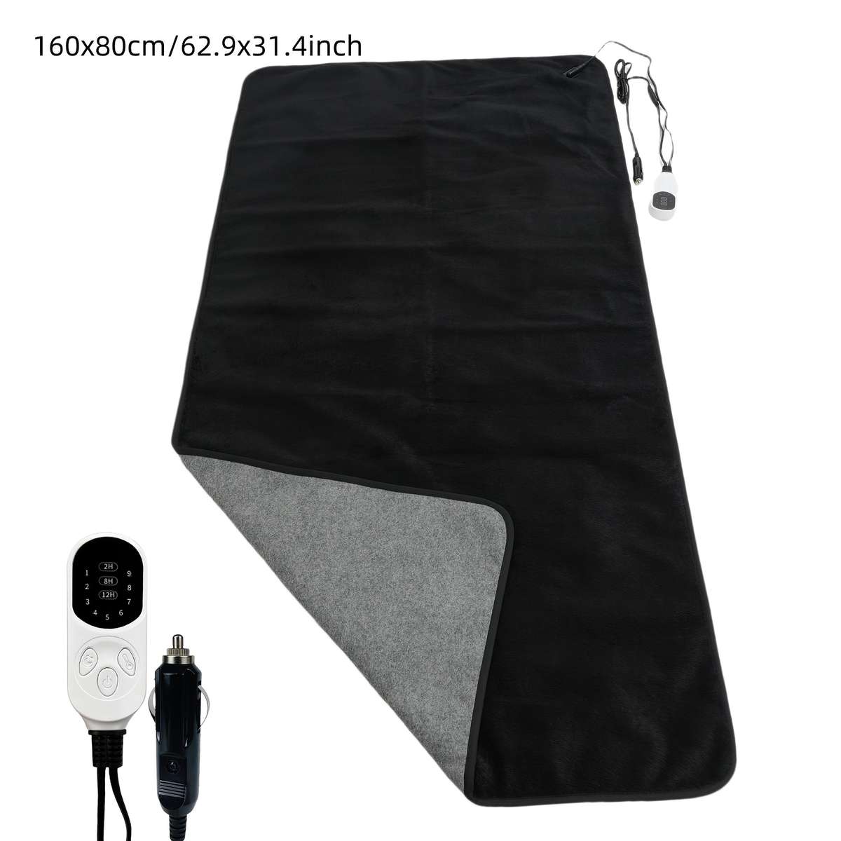 1pc Black 160x80cm 62.9x31.4inch Heater