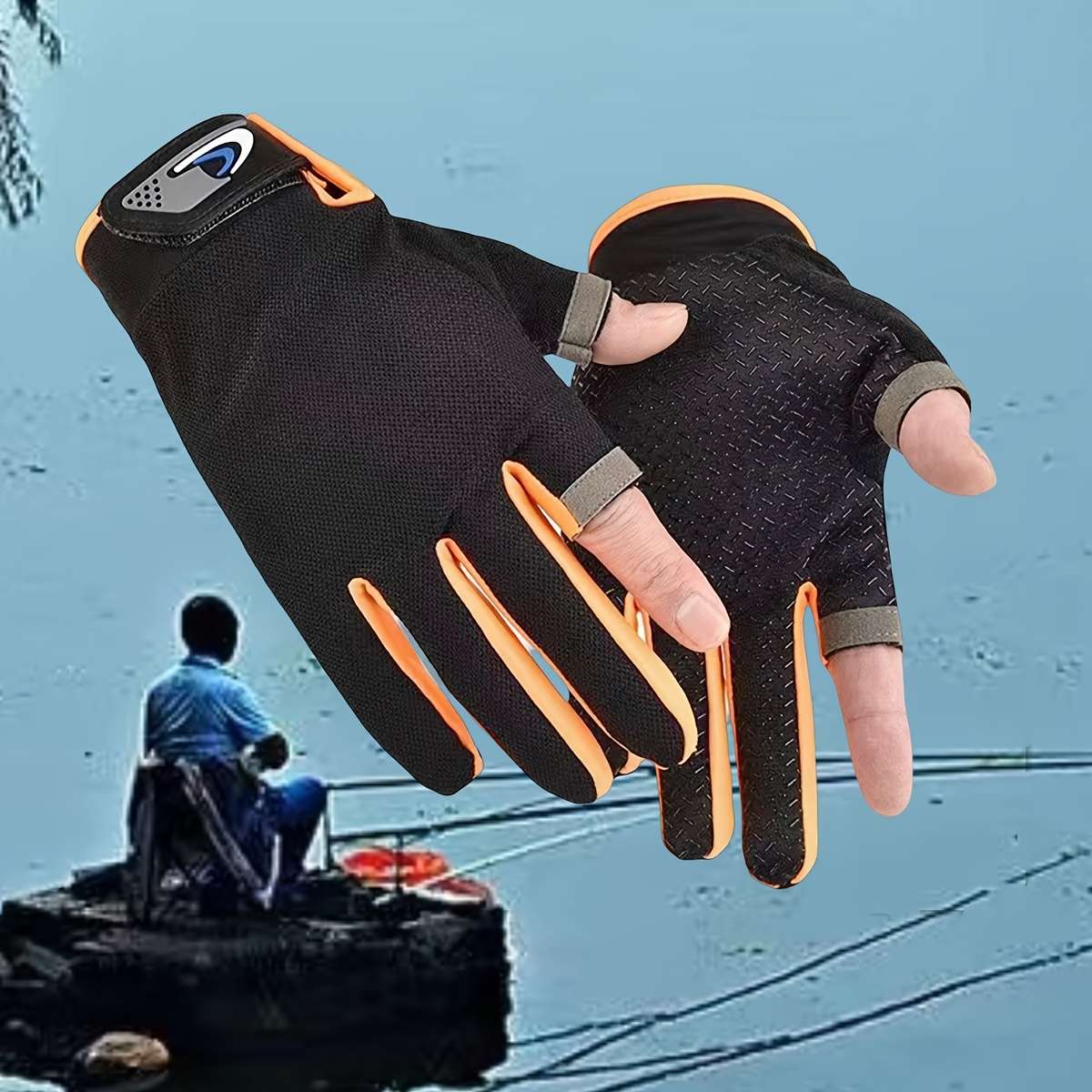 1 Pair Grey Outdoor Sports Gloves