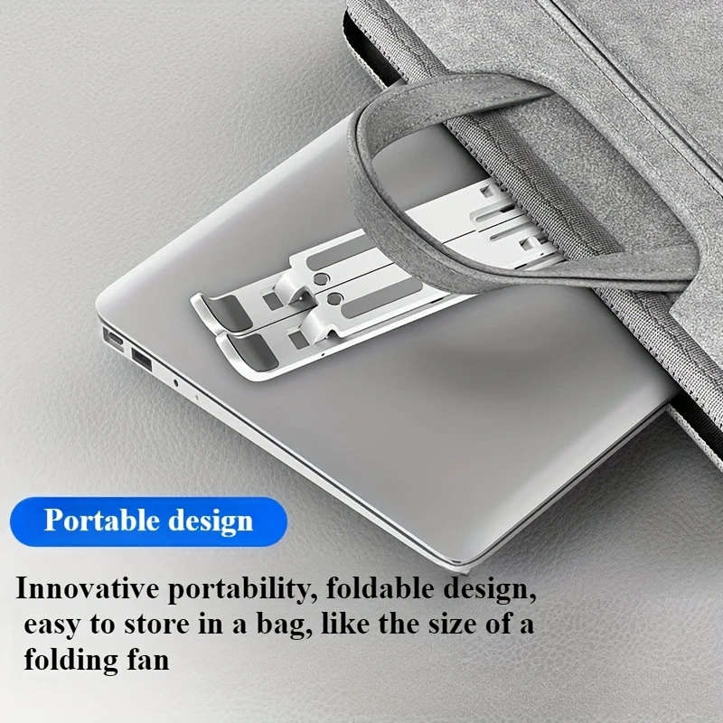 1pc Adjustable Laptop Stand with 7-Angle Tilt Portable Foldable ABS Plastic Helps Improve Airflow Id