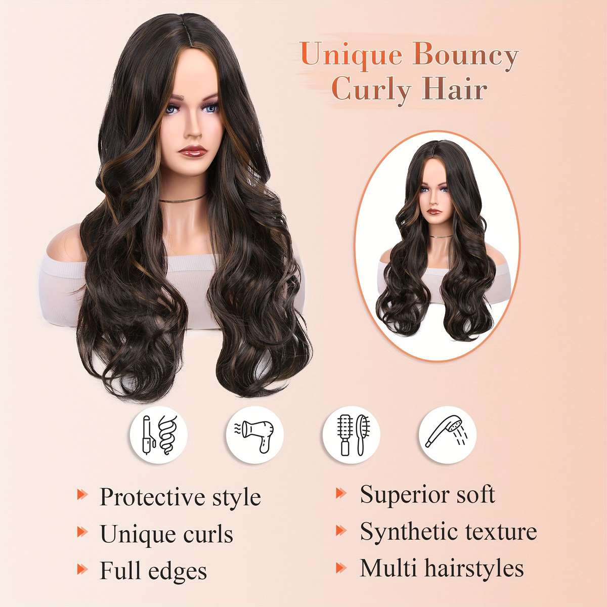 1Pc U2 60.96cm Fashion Design Wig