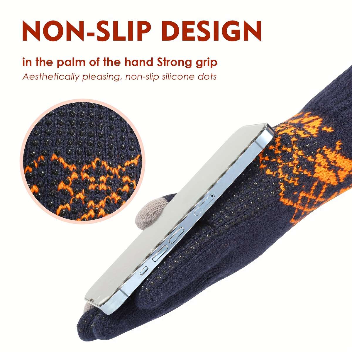 1 Pair L Style Snowflake Warm Gloves