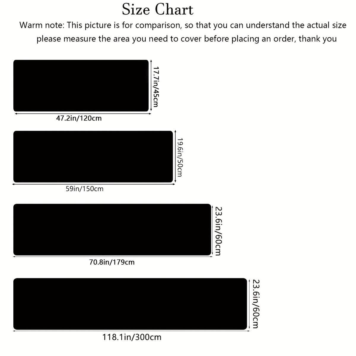 1Pc 19.6x59inch 50x150cm Floor Mat