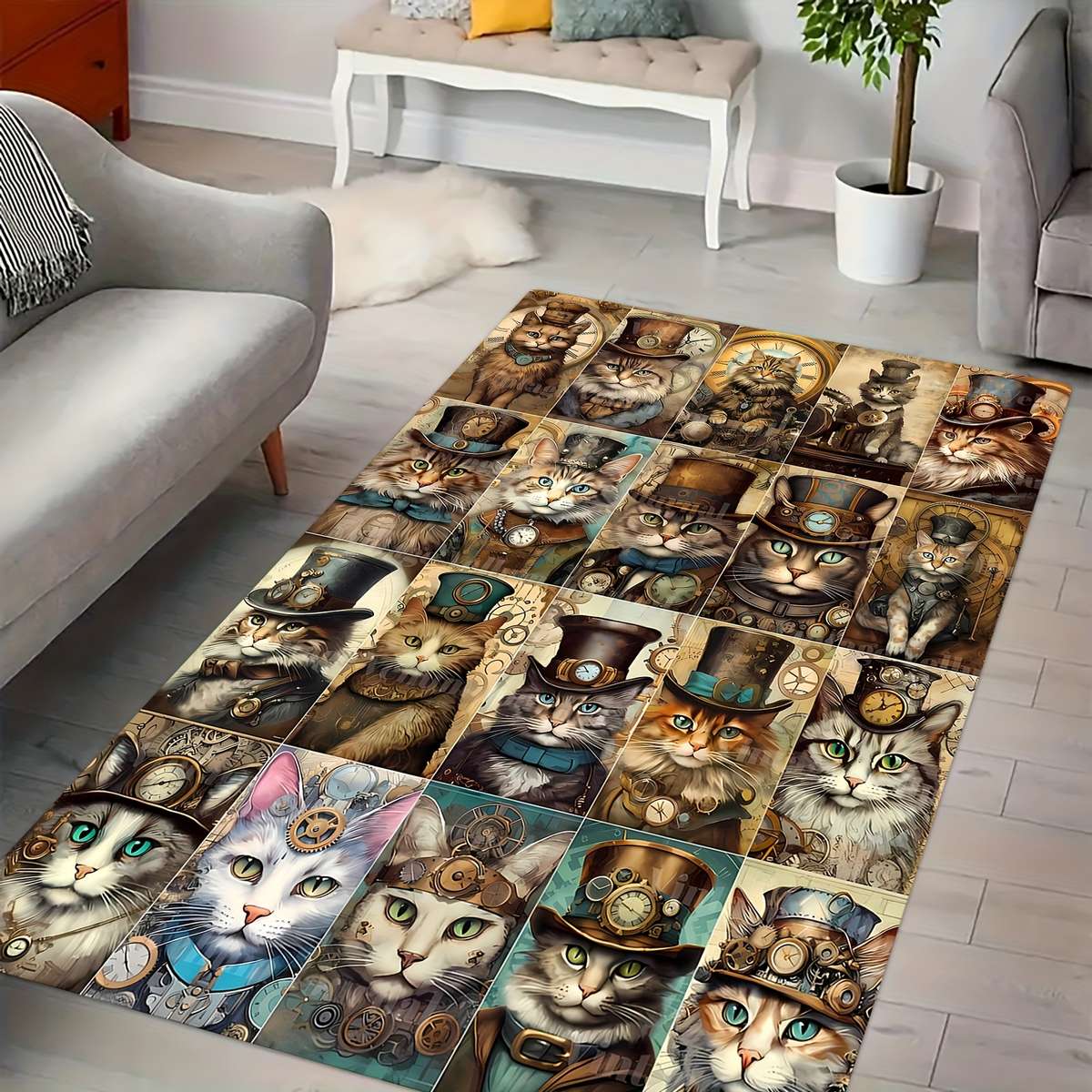 1Pc Cat 50cmx80cm 19.68x31.5inch Floor Mat