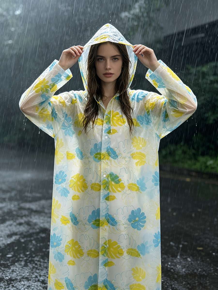 Raincoat White Size Asian Onesize