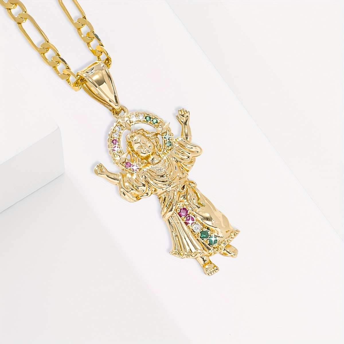 1 Piece Golden Yellow 02 Jesus Theme Pendant