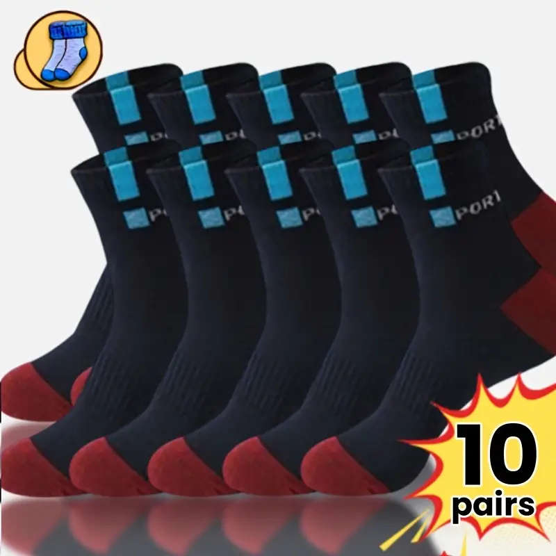 10 Pairs Of Unisex Athletic Socks
