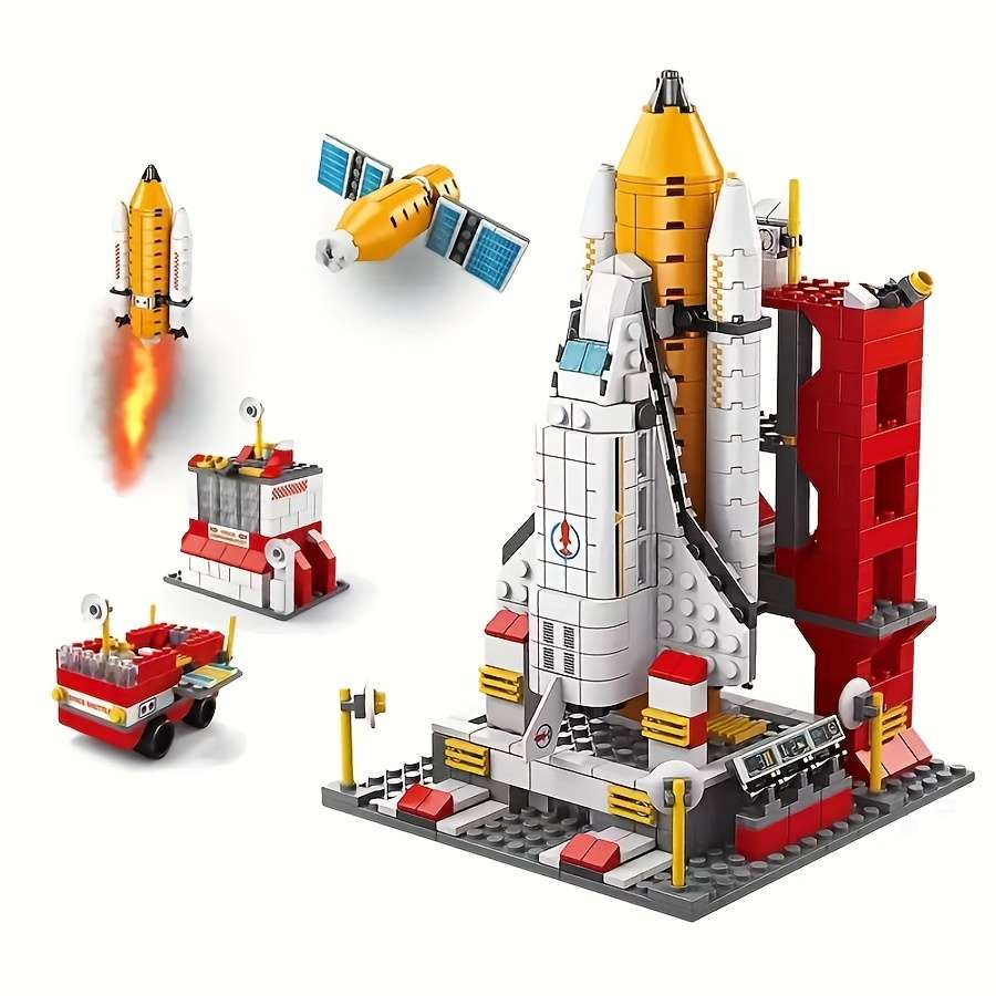 1000pcs Large Particle Spacecraft Building Block Toys Spacecraft Rocket Launch Cente