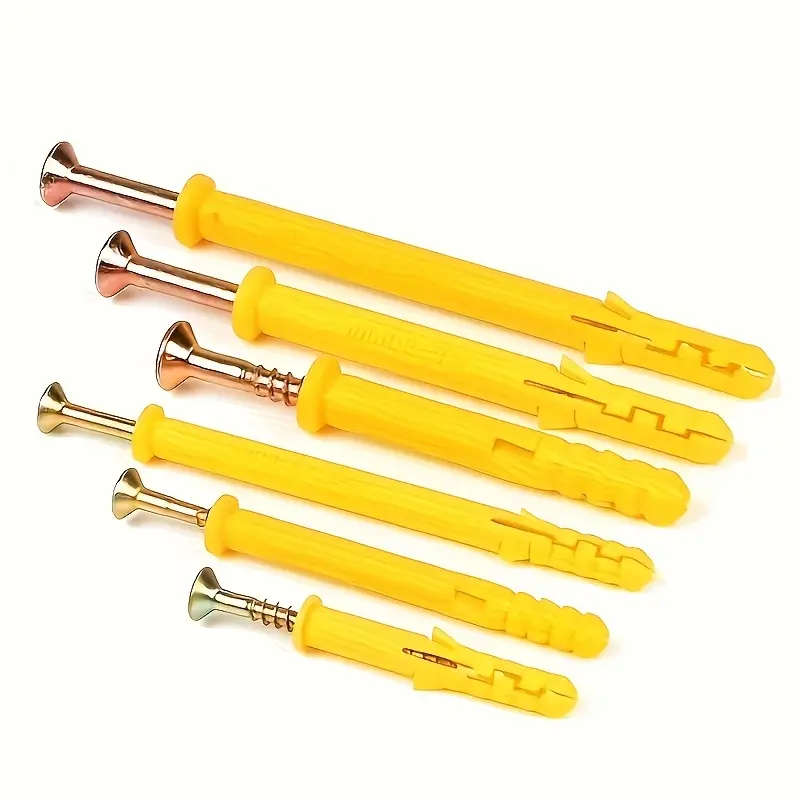 214 Piece Heavy Duty Yellow Plastic Expansion Screw Anchor Set