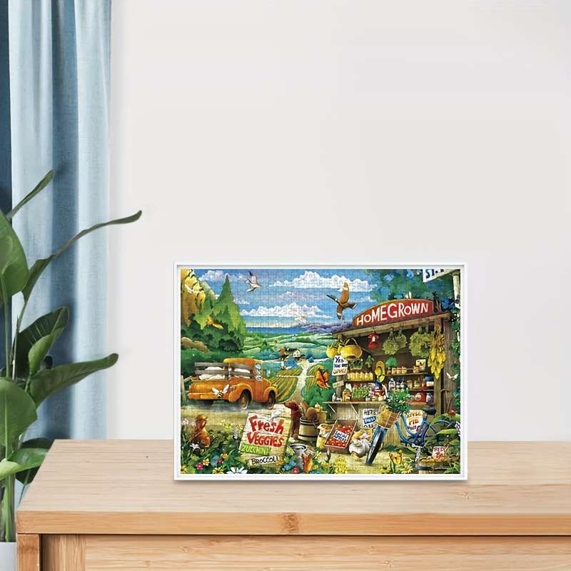 1000pcs Rustic Market Scene Jigsaw Puzzle Large High-Quality Thick Durable Paper