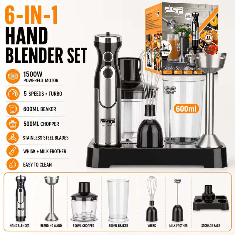 6-in-1 Hand Blender Set