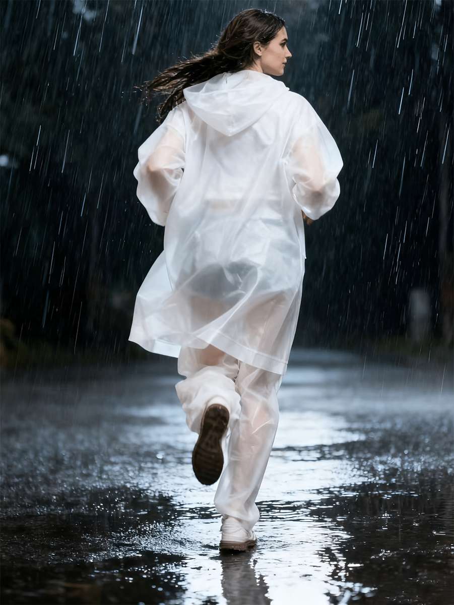 Raincoat White Size Asian Onesize