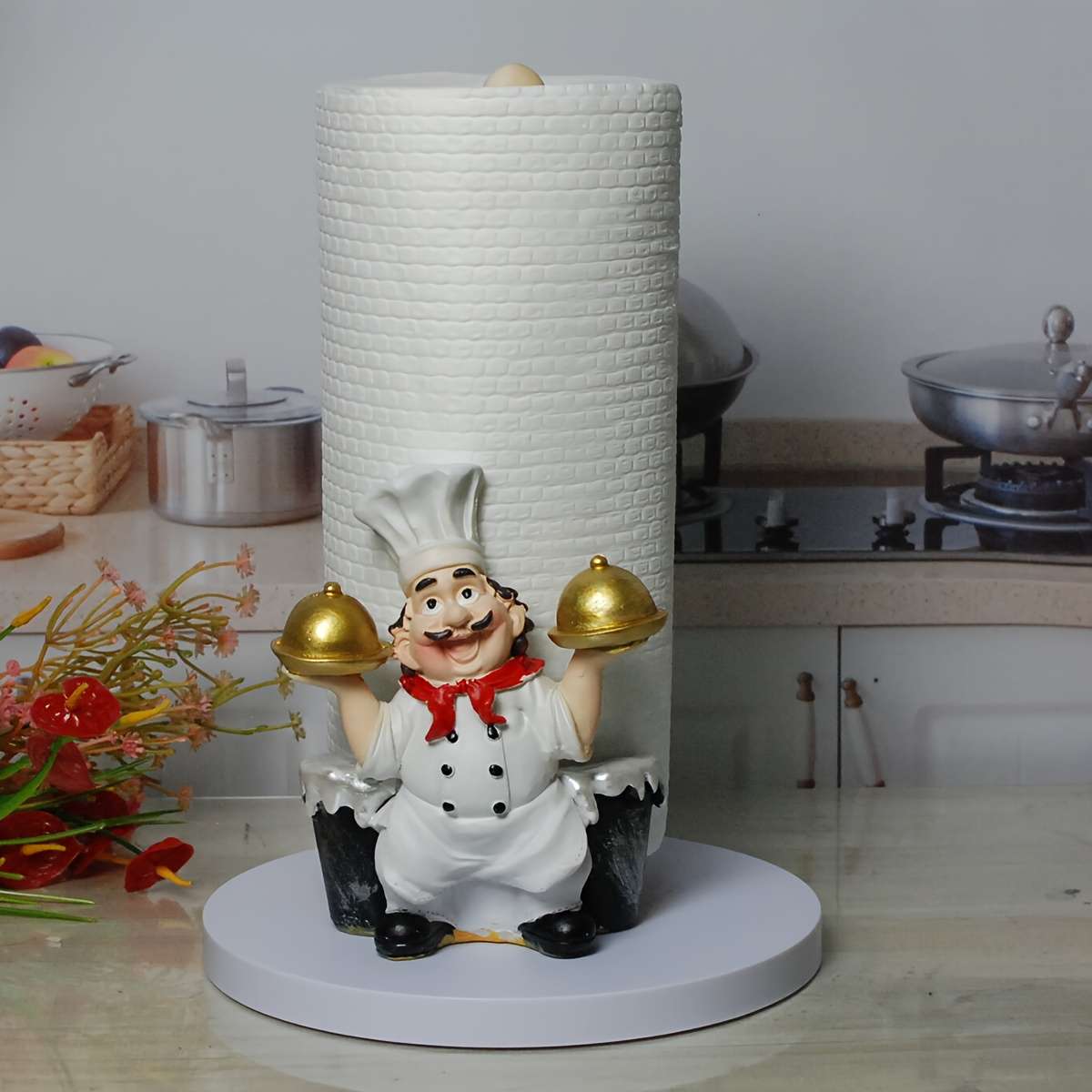 1pc Chef Double Tray Paper Towel Holder
