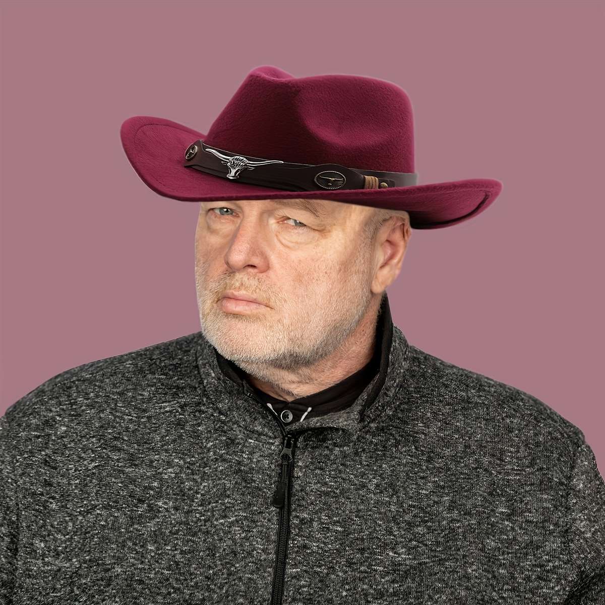 1pc Wide Brim Western Cowboy Hat with Decorative Laces Adjustable Pu Decorative Laces Unisex Retr