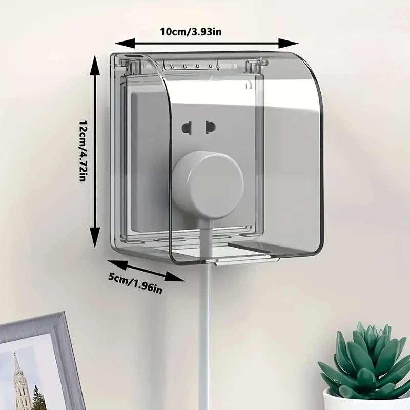 1Pc Classic Style Plastic Wall Outlet Cover Dustproof Waterproof Spray Protection Box For Bathroom T
