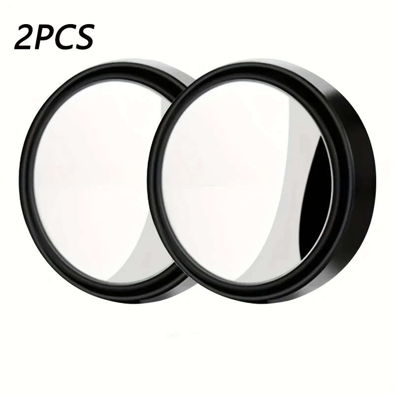 2pcs 360 Degree Adjustable Wide-Angle Round Rearview Mirror Convex Lens ABS Material Blind Spot Mirr