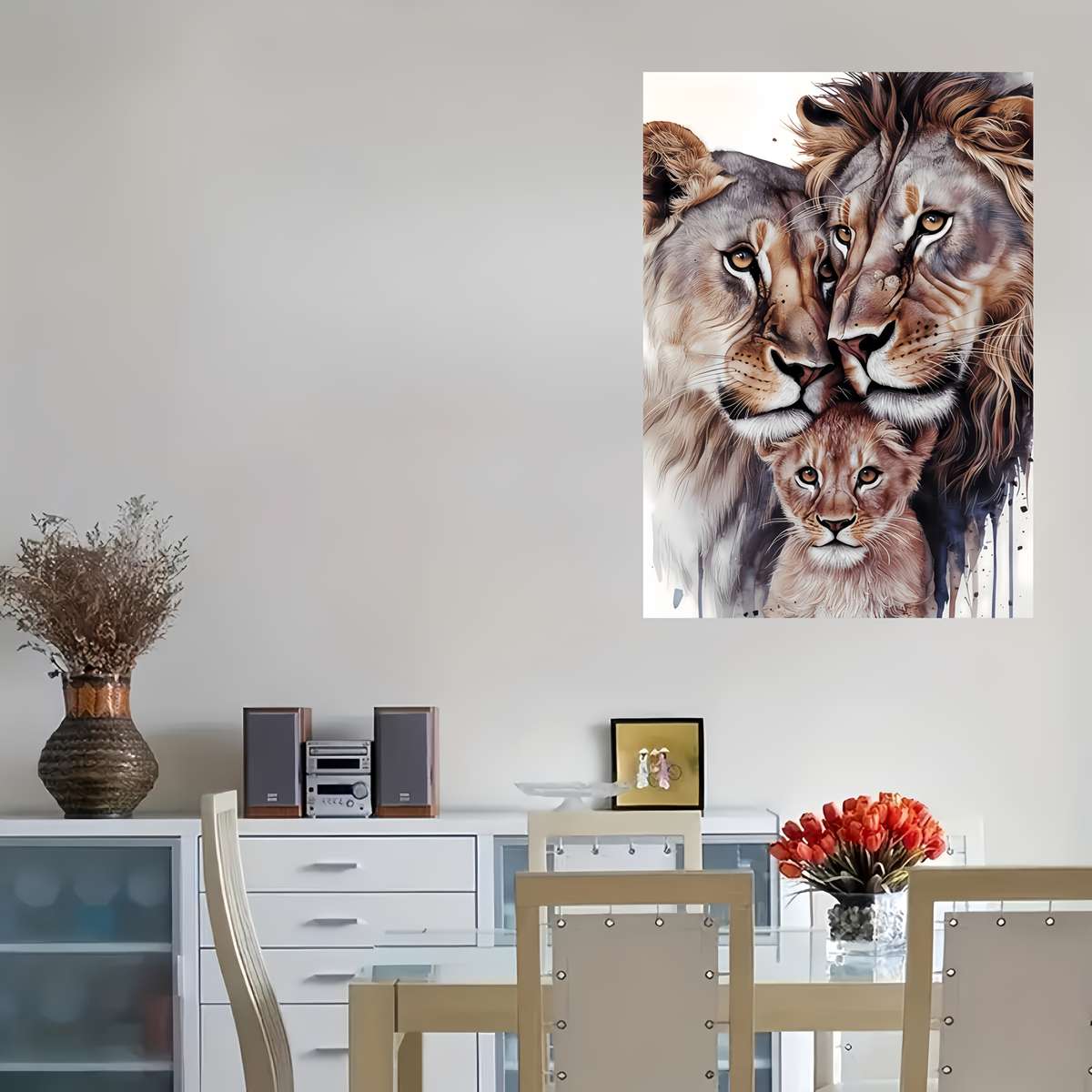 1000pcs Lion Family Jigsaw Puzzle Challenging DIY Brain Teaser for Adults Youngst