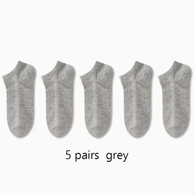 5 Pairs Light Grey High Elastic Socks