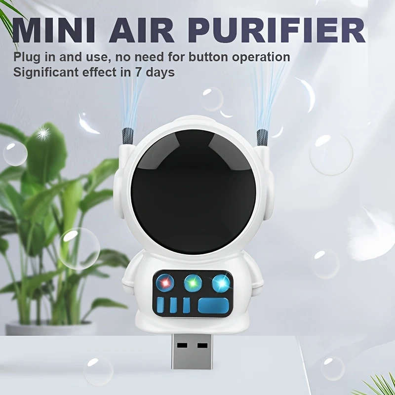 1pc Air Purifier, Plug And Play No Button Operation Auto Run Low Power Consumption USB Power Supply