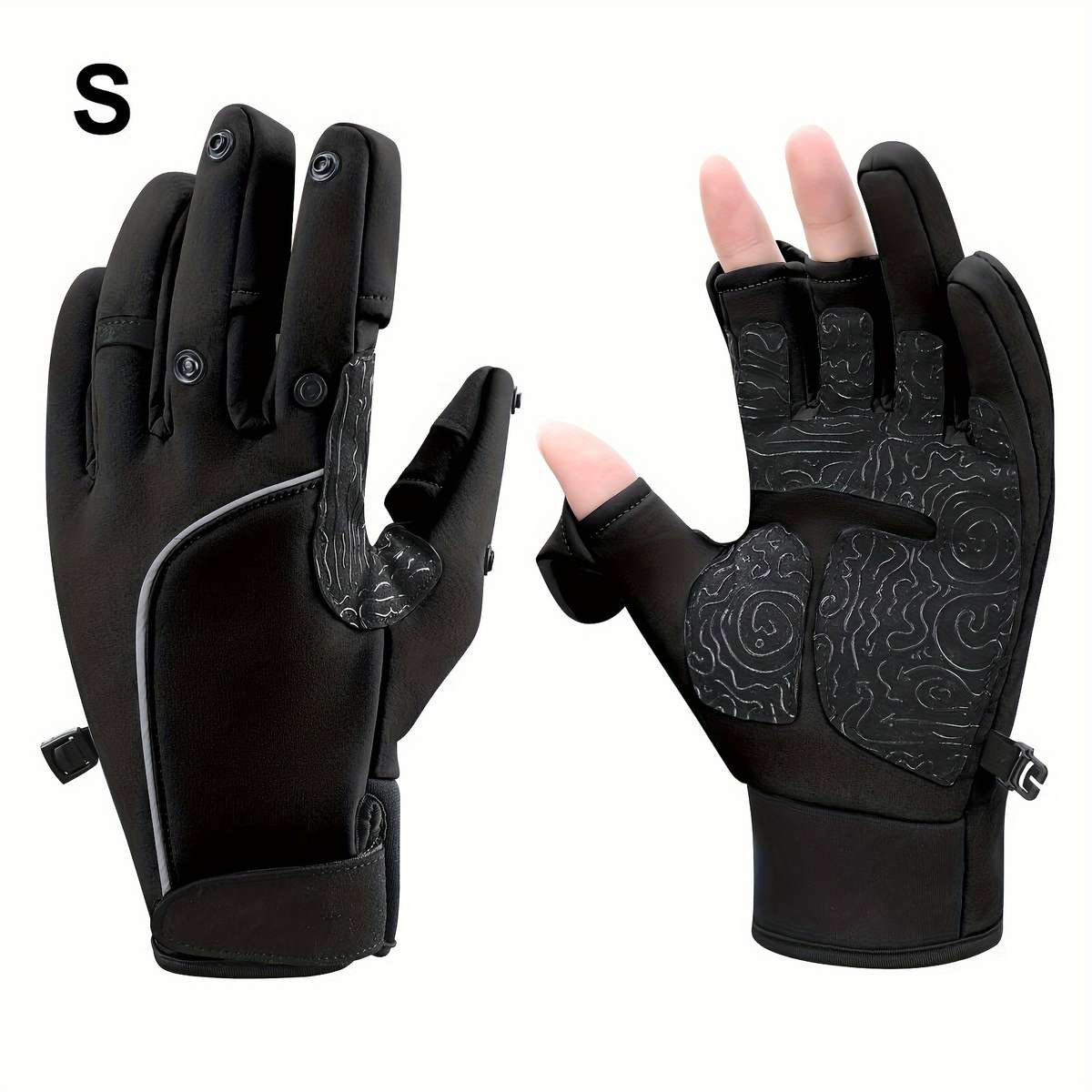1 Pair Black Size L Warm Gloves