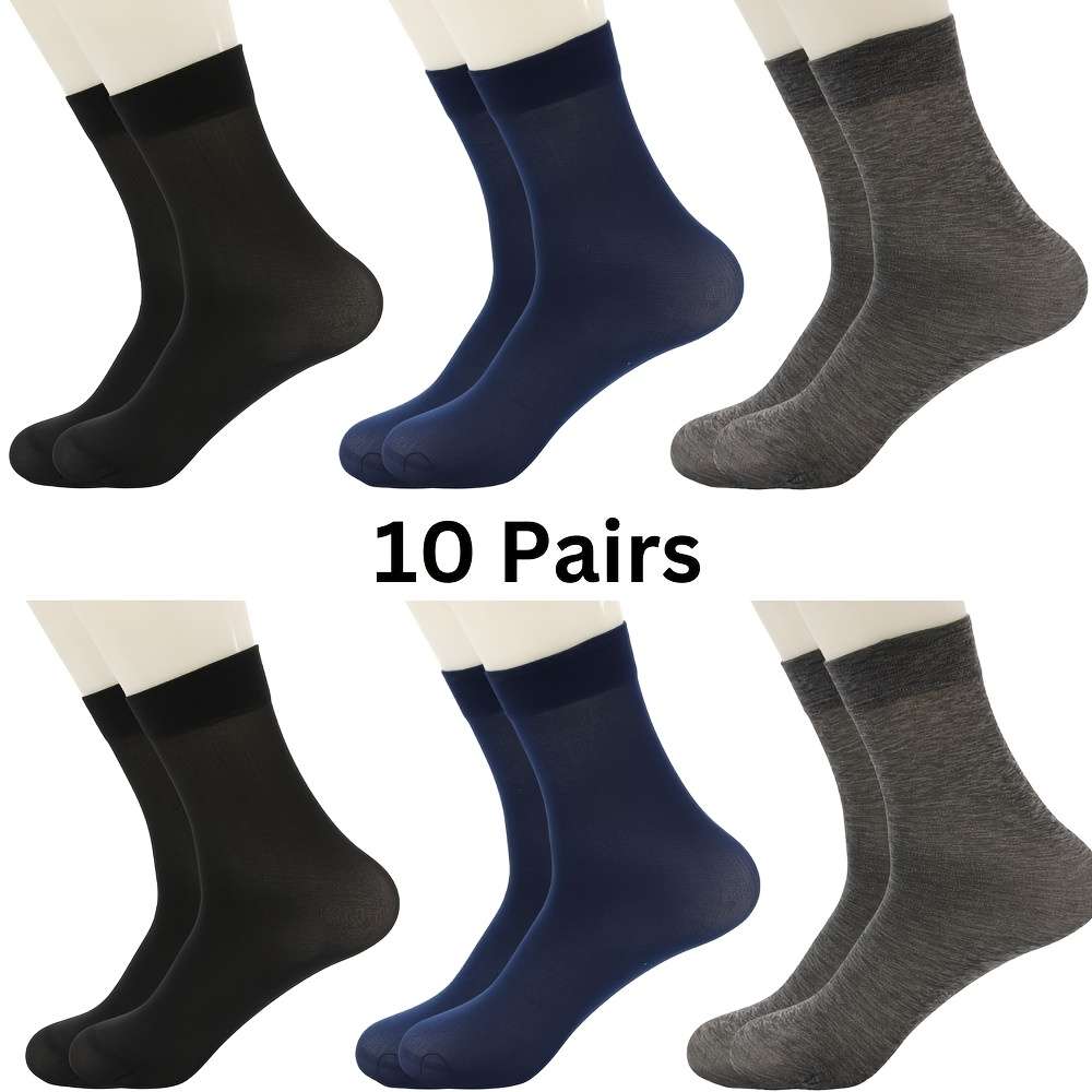 10 Pairs In Dark Blue One Size High Elastic Socks