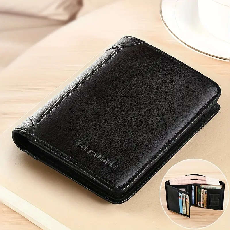 Men's Genuine Leather Wallet with RFID Blocking Protection