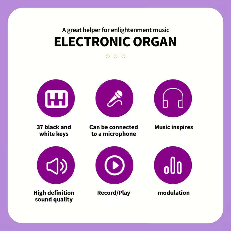 37 Key Electronic Keyboard For Kids With Microphone