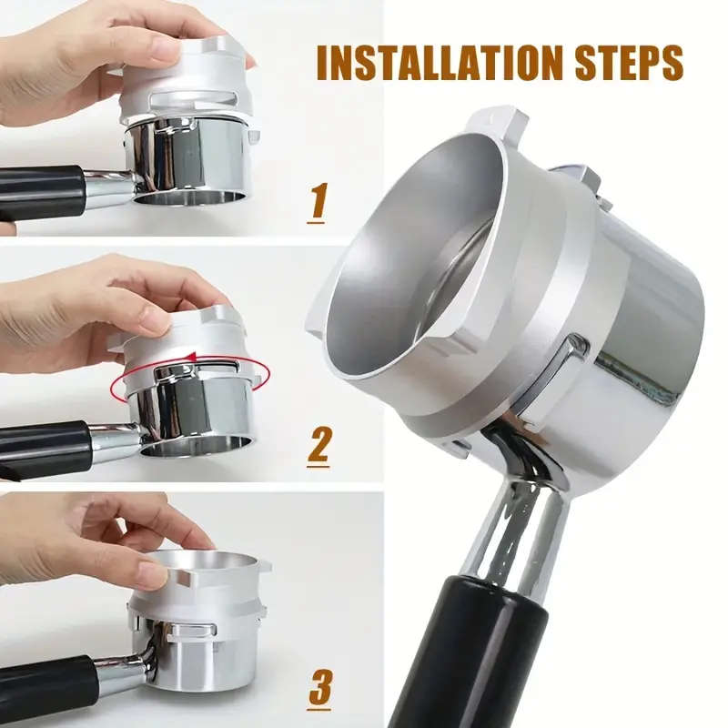 Breville 54mm Portafilter Dosing Funnel With Grinder Trigger - Silver