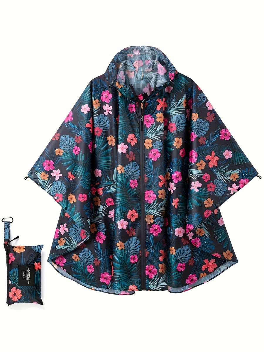 Raincoat Red Flowers Size Asian Onesize