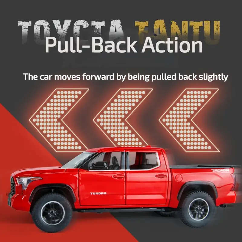 TOYOTA 1/24 Scale Zinc Alloy Metal Truck Die-Cast Model Toy with Pull-Back Action